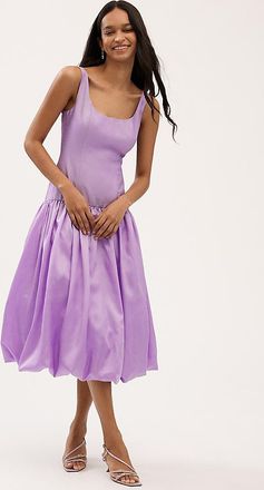 Hutch Natalia Scoop-Neck Drop-Waist Bubble-Hem Midi Dress