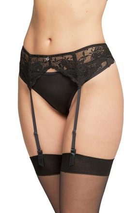 Montelle Intimates Lace Garter Belt in Black at Nordstrom, Size Small
