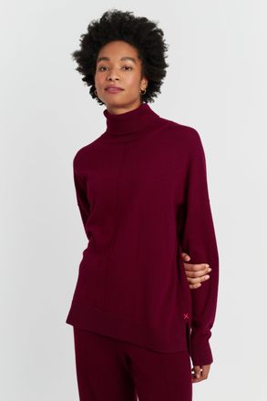 Chinti and Parker Claret Wool-Cashmere Relaxed Rollneck Sweater