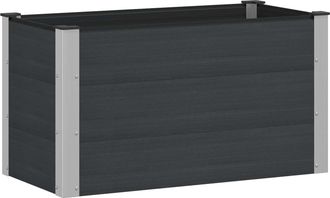 vidaXL Arriate Elevado Negro 100 X 50 X 54 Cm Wpc Y Aluminio Vidaxl