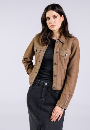 Freaky Nation Lederjacke FREAKY NATION Callie-FN, Damen, Gr. M (38), braun, Oberstoff: 100% Leder; Futter: 100% Baumwolle, normal, Jacken Lederjacke