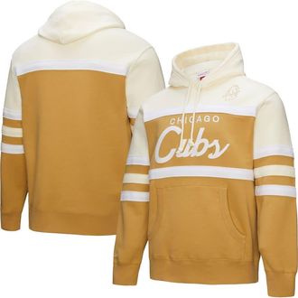 Mitchell & Ness Mens Mitchell & Ness Tan/Cream Chicago Cubs Head Coach Pullover Hoodie at Nordstrom, Size X-Large