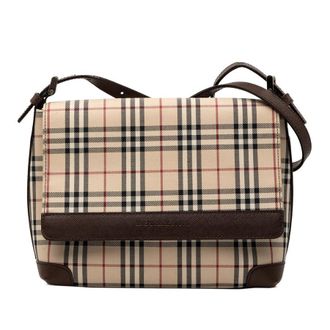 Burberry Pre-owned Burberry House Check Canvas Flap Crossbody PHTS8CE0U44M10TA