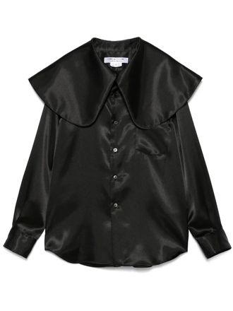 Comme Des Garçons oversized-collar shirt - women - Polyester - L - Black