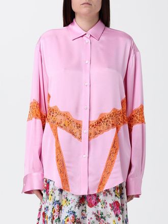 Msgm Camicia in raso e pizzo