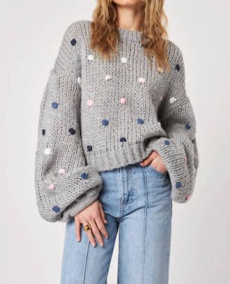 John & Jenn Greyson Oversized Sweater In Dotted Shadow