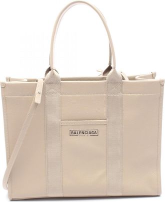 Balenciaga Beige Canvas Leather Tote Bag (Pre-Owned)