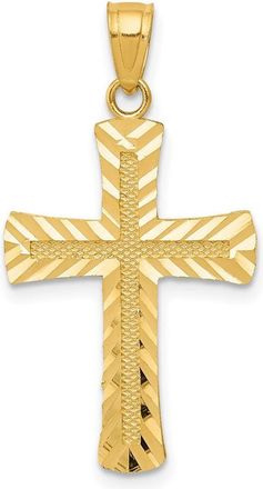 Diamond2Deal 14k Yellow Gold Diamond-cut Latin Cross Pendant