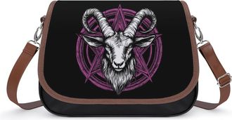 Generic Baphomet Satanic Goat Head Small Womens Crossbody Bags Shoulder Handbag with Adjustable Strap for Travel