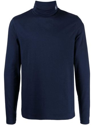 Sergio Tacchini Maglione a collo alto con ricamo - Blu