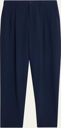 Giorgio Armani Mens Stretch Wool Seersucker Double-Pleat Trousers