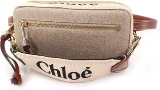 Chlo&eacute; Linen Pouch Shoulder Bag (Pre-Owned)