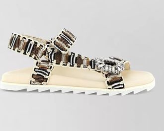 Roger Vivier crystal-embellished woven sandals