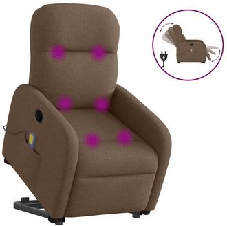 vidaXL Vidaxl - Sill&oacute;n De Masaje El&eacute;ctrico Reclinable Elevable Tela Marr&oacute;n
