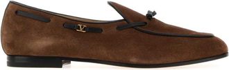 Valentino Garavani Brown Suede Slip-on Loafers