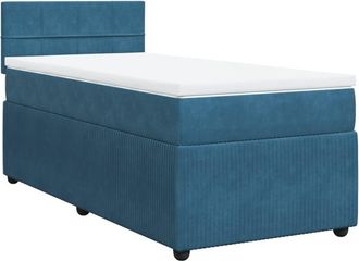 vidaXL Cama Box Spring Con Colch&oacute;n Terciopelo Azul Oscuro 80x200 Cm Vidaxl