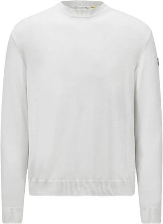 Moncler Katoenen trui met ronde hals - Heren - Ronde hals truien - Wit - S - Katoen - Truien & Vesten