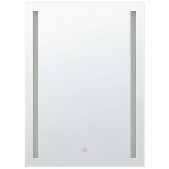 Beliani Beliani - Espejo De Pared Con Iluminaci&oacute;n Led Rectangular 60 X 80 Cm Ba&ntilde;o Maquillaje Dormitorio Moderno Vintage Martinet