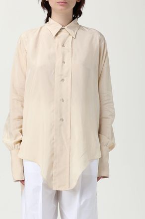 Maison Margiela Zijden Blouse met Gebogen Zoom