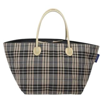 Burberry Pre-owned Tote Bags, female, Blue, Size: ONE SIZE Pre-owned Canvas Tote