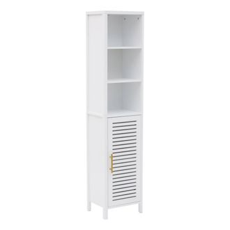 5five Simply Smart Armario De Ba&ntilde;o Orea Rectangular, 160 Cm De Altura, 1 Puerta, Blanco - 5five