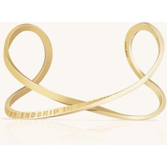 Mantra A True Friendship Is A Journey Without An End - Infinity Cuff in Yellow Gold at Nordstrom