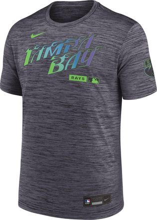 Nike Tampa Bay Rays City Connect Velocity Nike Mens Dri-FIT MLB T-Shirt in Black | 02ER00ATPA-HR3