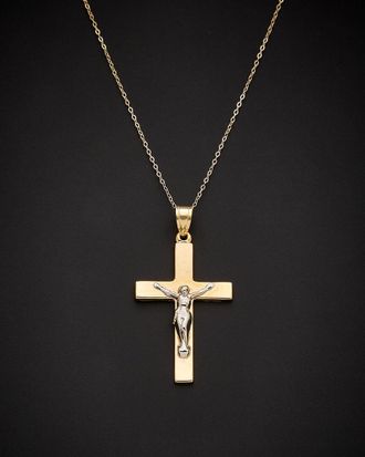 Italian Gold, Inc 14K Italian Two-Tone Gold Crucifix Necklace