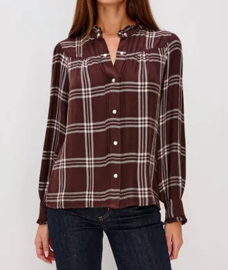 Rails Alanna Long Sleeve Plaid Top In Chocolate Napoleon