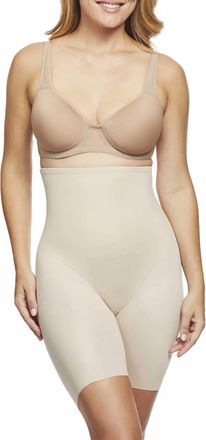 Naomi & Nicole Luxe Shaping High-Waist Thigh Slimmer Shapewear In Beige
