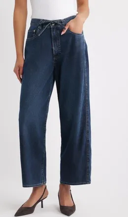 DL1961 DL Aura Taylor Relaxed Barrel Drawstring Jeans in Jazz Aura at Nordstrom, Size 30