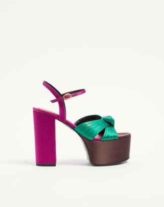Valentino Garavani Sandal with Crasher Platform In Satin 125mm Wo