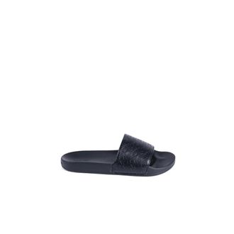 Calvin Klein Sliders, female, Black, Size: 11 US Black Monogram Slides Casual Footwear