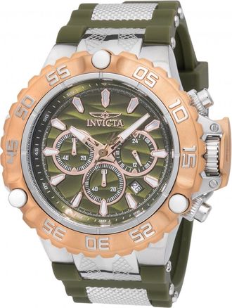 Invicta Subaqua GMT Chronograph Olive Green and Rose Gold Dial Mens Watch 48555