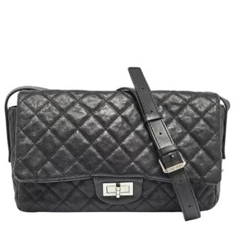 Chanel Pre-owned Leather chanel-bags - Dames - Pre-owned - Zwart - Maat: ONE Size Leer