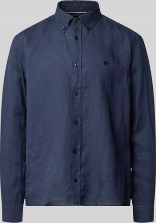 HUGO BOSS Regular Fit Freizeithemd aus reinem Leinen Modell LIAM in Marine, Gr&ouml;&szlig;e XXXL