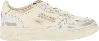 Autry Beige Low-Top Leather Sneakers