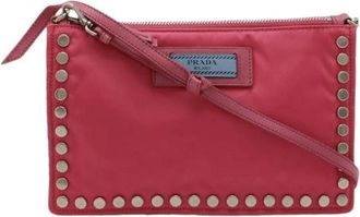 Prada Pre-owned Cross Body Bags, female, Pink, Size: ONE SIZE Pre-owned Nylon 2way Shoulder Bag 1Ne006