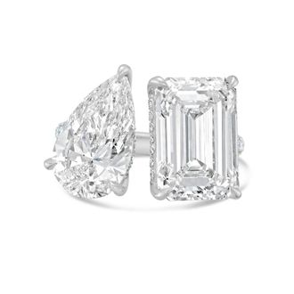 Diana M. Jewels PLATINUM 2 STONE LAB GROWN DIAMOND FASHION RING WEIGHING 12.00 CTS TW