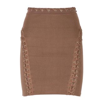 Elisabetta Franchi Rokken, Dames, Bruin, L, Polyester, Elisabetta Franchi gonna