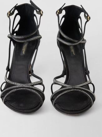 Dolce & Gabbana silk rhinestone stiletto sandals