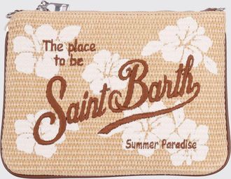 MC2 Saint Barth Pochette Parisienne in rafia con logo ricamato