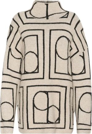 Soaked In Luxury Monogram Pullover Sweater Whisper White - Dames - Coltruien - Wit - L - Truien & Vesten