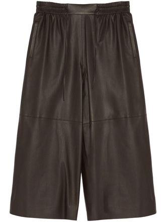 Yves Salomon culotte leather trousers - Brown