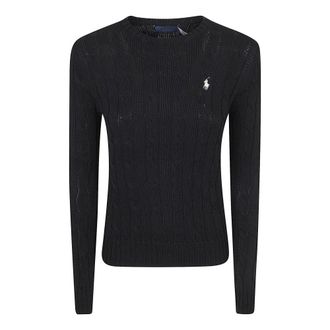 Polo Ralph Lauren Round-neck Knitwear, female, Black, Size: XS Julianna Long Sleeve Pullover