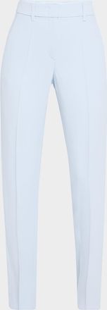 Emporio Armani Creased Straight-Leg Cady Crepe Trousers