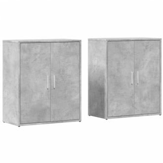 vidaXL Vidaxl - Aparador De Madera Ingenier&iacute;a 2 Uds Gris Hormig&oacute;n 60x31x70 Cm