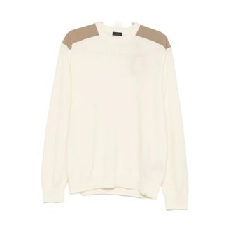 Paul & Shark Soft Cool Touch Wool Crewneck - male - Paul & Shark - Round-neck Knitwear - Beige - XL - Knitwear