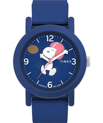 Timex Peanuts Originals Camper Unisexs Blue Watch TW2W48500 Fabric - One Size