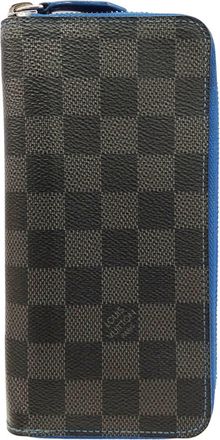 Louis Vuitton Black Blue Damier Graphite Long Wallet (Bi-Fold) (Pre-Owned)